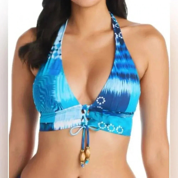 BLEU ROD BEATTIE Lace Up Halter Bra, Too Hot To Handle and Bikini Bottom Size 14 - Picture 5 of 9